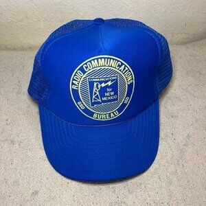 Vintage Cool Blue Radio Communications Bureau Trucker Snap Back Hat